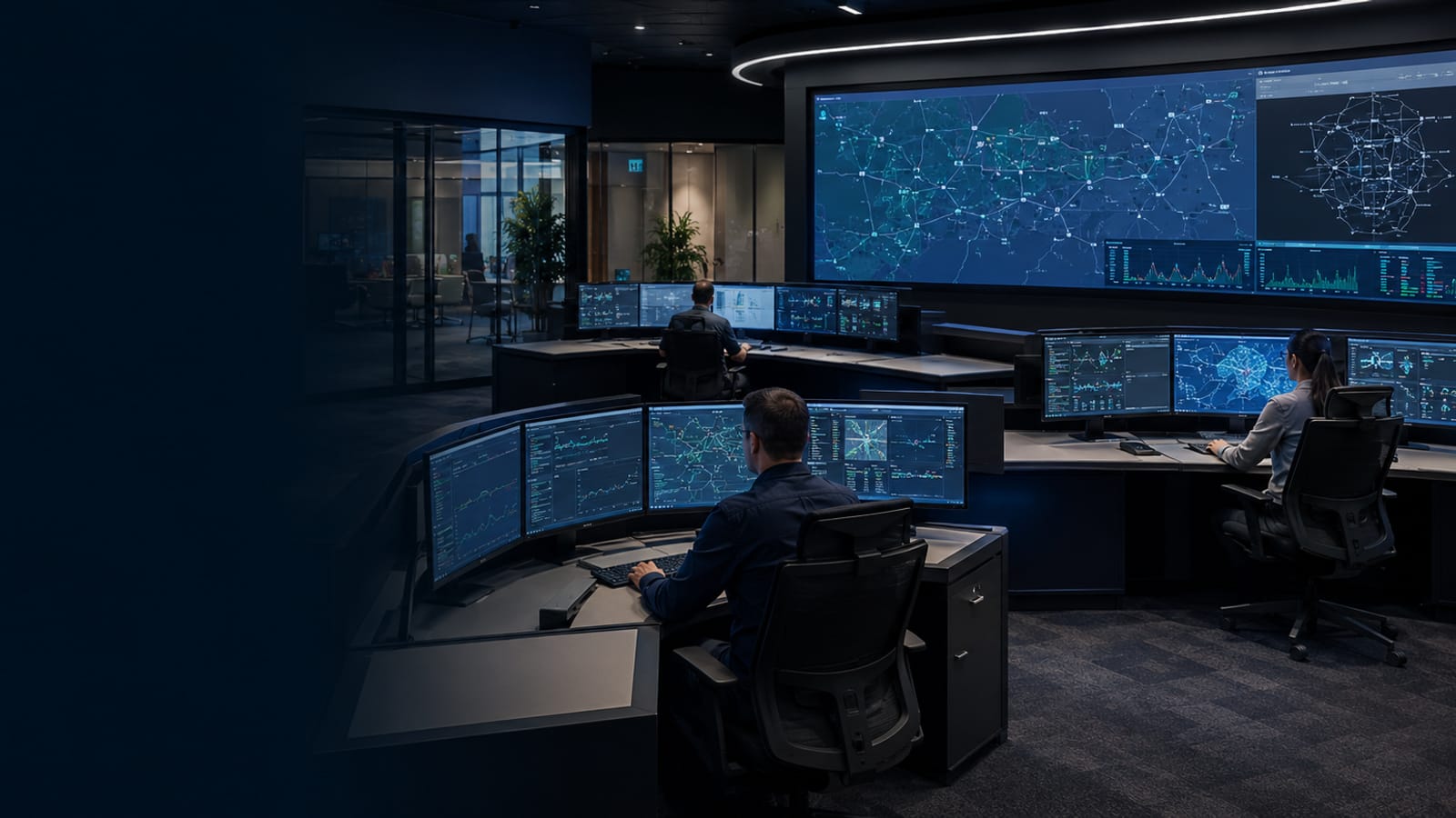Human-centred mission-critical control room with integrated operational displays